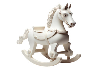 A Glimpse into Miniature Perfection Rocking Horse Isolated On Transparent Background.