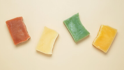 Natural eco-friendly soaps with different additives