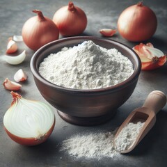 Obraz na płótnie Canvas ingredients for baking bowl of flour 