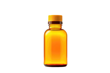 Elevating Wellness with Amber Glass Bottles Isolated On Transparent Background.