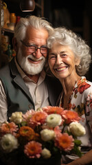 Enduring Affection: Sweet Moment Between Loving Elderly Pair
