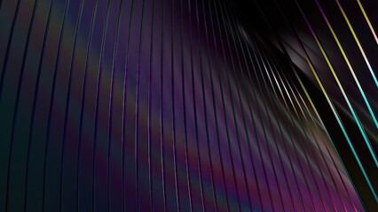 Elegant Modern 3D Rendering Abstract Background of Modern Art Bezier Kerr Rainbow of Twisted and Bend Corrugated Metal Sheets