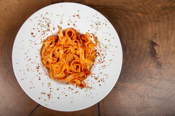 Delicious Italian pasta, Spaghetti, Fettuccine, Macaroni, Fusilli, Bow ties, Penne