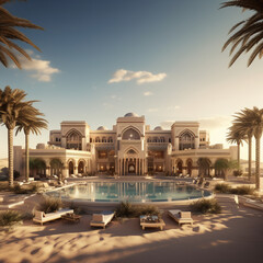 Arab and Muslim palace in the middle of the desert.