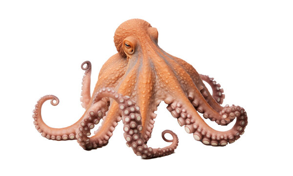 Pulpo en fondo transparente.
