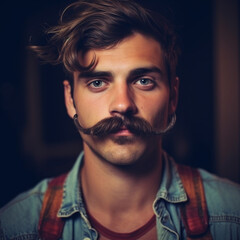 Elegant man with a mustache.
