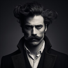 Elegant man with a mustache.