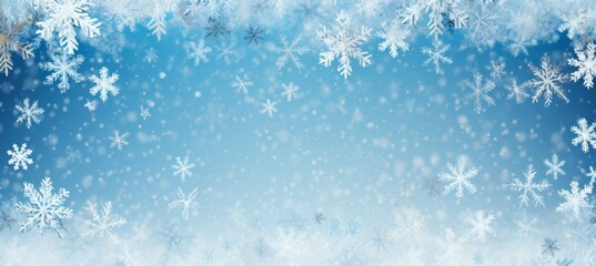 Christmas snowflakes winter background with copy space for text and advert. Generative AI technology.

