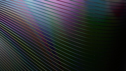 Modern art bezier curve charm of twisted and bent corrugated metal sheets Rainbow Elegant Modern 3D Rendering abstract background