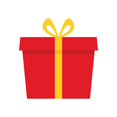 Yellow gift box clipart icon animated vector for celebration surprise