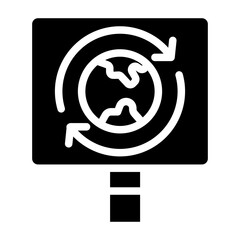 earth in board glyph icon