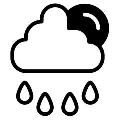 cloud rain dualtone icon
