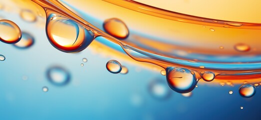 Beautiful abstract oil and water interaction - obrazy, fototapety, plakaty