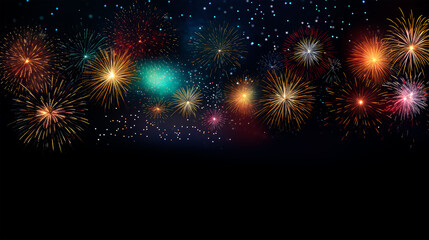 Naklejka premium fireworks on the sky background