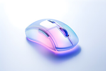 Modern computer mouse with neon light