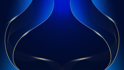 Luxury glowing lines and blue background. Elegant glowing lines spark for premium design template.