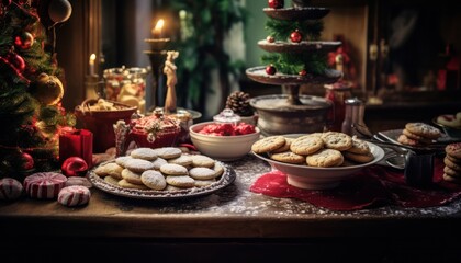 Naklejka premium Photo of a Festive Display of Delicious Holiday Treats