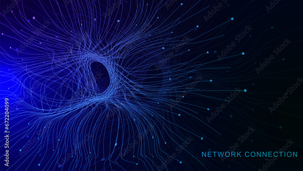 Poster abstract digital tech and network connection or communication technology concept. big data visualiza