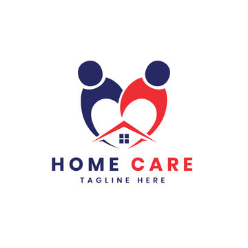 Home care logo design creative and modern concept human, home, people, house