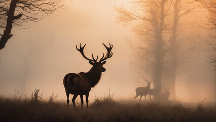 deer in the sunset , animal photography