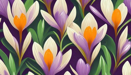 seamless pattern with flowers generative ai