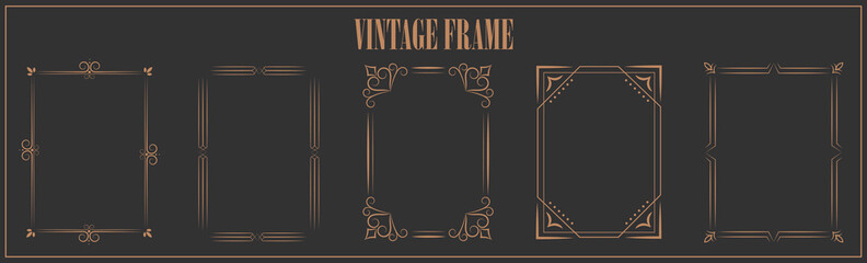 Decorative frames and borders backgrounds vintage design elements