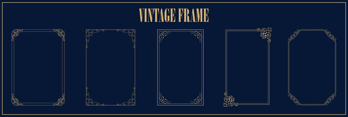 Decorative frames and borders backgrounds vintage design elements - obrazy, fototapety, plakaty
