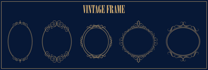 Decorative frames and borders backgrounds vintage design elements - obrazy, fototapety, plakaty