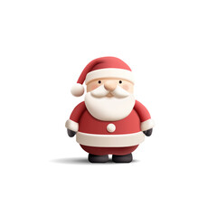 3d render realistic Santa Claus character, cartoon character, rounded shapes, isolated