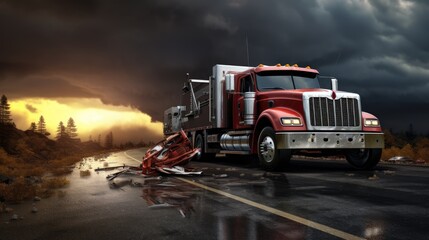 Roadside Assistance: A broken-down vehicle on the highway receives expert care from a tow truck, getting back on track for a safe and hassle-free journey.