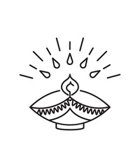 diwali lamp icon, vector best line icon.