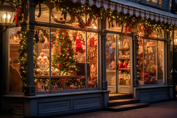 Cozy vintage shop with Christmas toys and gifts