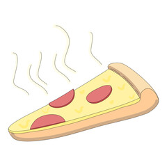 Pepperoni pizza cartoon hot junk food