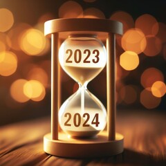 Hourglass ends in 2023, heading to 2024.