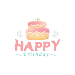 Happy Birthday typography. brithday wishes card design, luxury  Beautiful greeting card scratched calligraphy black text word gold stars. Hand drawn invitation Handwritten, isolated vector