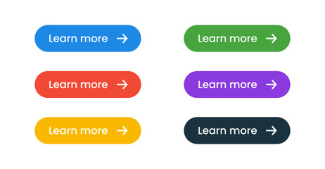 Learn More button set. Learn more web site button