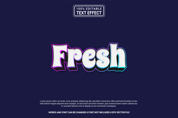 Dynamic editable text effect Fresh 3d cartoon template style modren premium vector