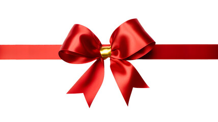 Fototapeta premium Gift red ribbon and bow isolated on white background