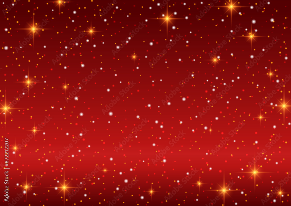 Poster christmas background with sparkling stars and snow design