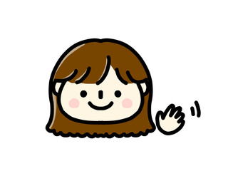 手を振る女の子