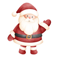 Watercolor drawing of Santa Claus 