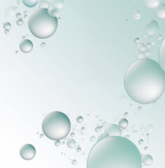 Obraz premium Bubbles of water with bubbles floating on top of it.