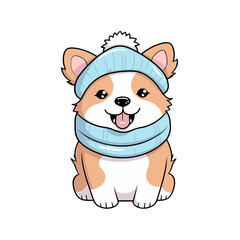 Winter dog vector clipart. Good for fashion fabrics, children’s clothing, T-shirts, postcards, email header, wallpaper, banner, events, covers, advertising, and more.
