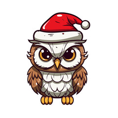 Christmas owl vector clipart. Good for fashion fabrics, children’s clothing, T-shirts, postcards, email header, wallpaper, banner, events, covers, advertising, and more.