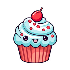 Cupcake vector clipart. Good for fashion fabrics, children’s clothing, T-shirts, postcards, email header, wallpaper, banner, events, covers, advertising, and more.