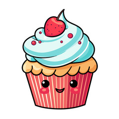Christmas cupcake vector clipart. Good for fashion fabrics, children’s clothing, T-shirts, postcards, email header, wallpaper, banner, events, covers, advertising, and more.