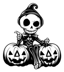 Cute scary toy Halloween character vector clipart. Good for fashion fabrics, children’s clothing, T-shirts, postcards, email header, wallpaper, banner, events, covers, advertising, and more.