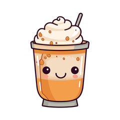 Autumn fall coffee glass vector clipart. Good for fashion fabrics, children’s clothing, T-shirts, postcards, email header, wallpaper, banner, events, covers, advertising, and more.