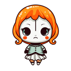 Obraz premium Cute scary toy Halloween character vector clipart. Good for fashion fabrics, children’s clothing, T-shirts, postcards, email header, wallpaper, banner, events, covers, advertising, and more.