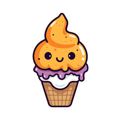 Autumn fall ice-cream vector clipart. Good for fashion fabrics, children&rsquo;s clothing, T-shirts, postcards, email header, wallpaper, banner, events, covers, advertising, and more.